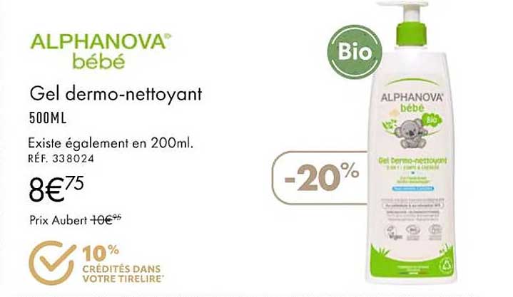 Gel Dermo-nettoyant Alphanova Bébé