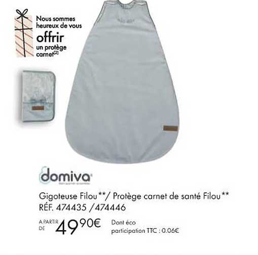gigoteuse filou/protège carnet de santé filou domiva