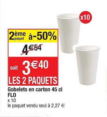 gobelets en carton 45cl flo