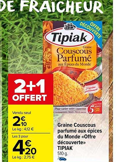 graine couscous parfumé aux épices du monde «offre découverte» tipiak