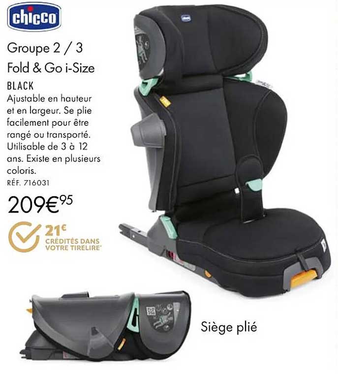 groupe 2/3 fold & go i-size chicco