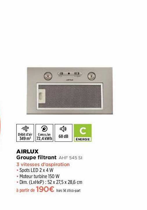 groupe filtrant airlux