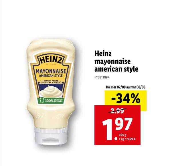 heinz mayonnaise american style