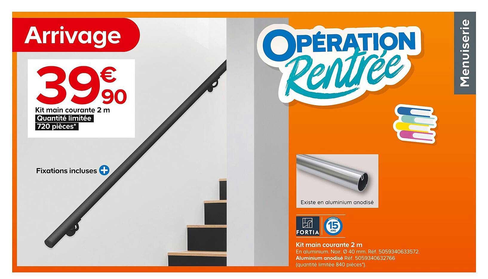 kit main courante 2 m