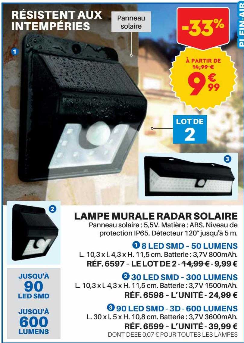 Lampe Murale Radar Solaire
