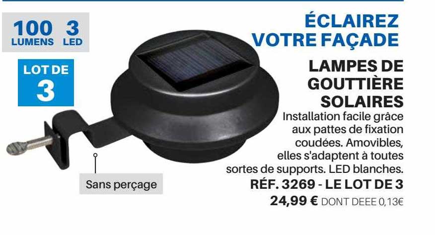 lampes de gouttière solaires
