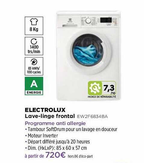 lave-linge frontal electrolux