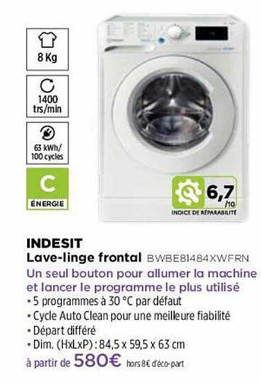 lave-linge frontal indesit
