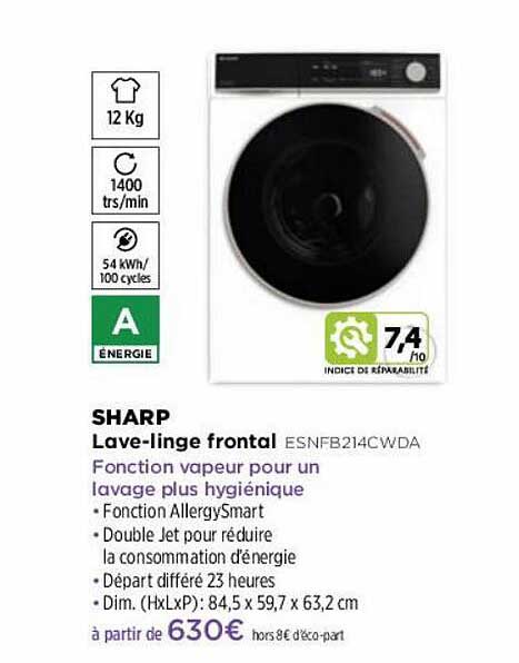 lave-linge frontal sharp