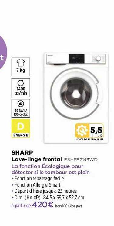 lave-linge frontal sharp