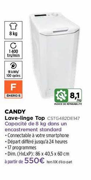 lave-linge top candy