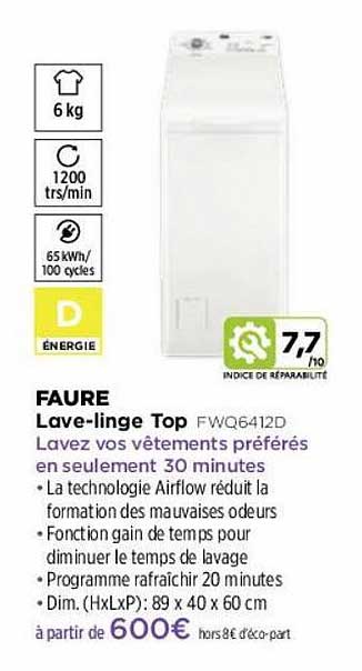 lave-linge top faure