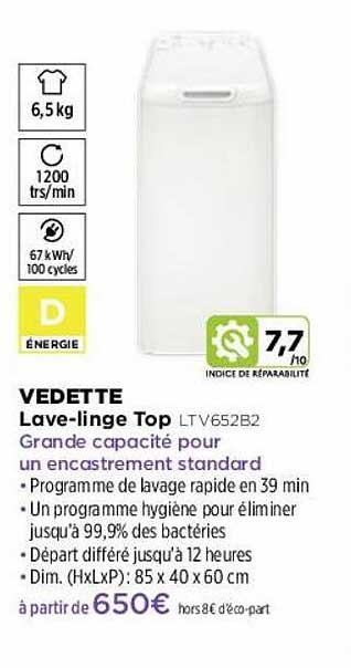 lave-linge top vedette