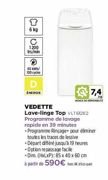 lave-linge top vedette