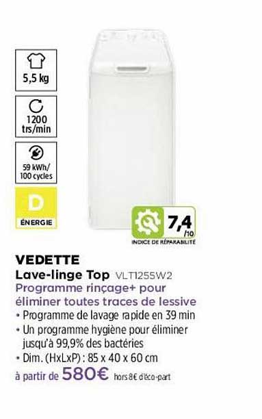 lave-linge top vedette