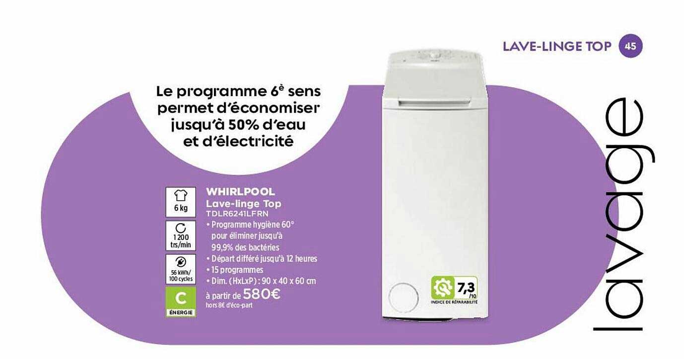 lave-linge top whirlpool