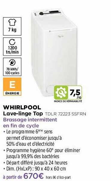 lave-linge top whirlpool