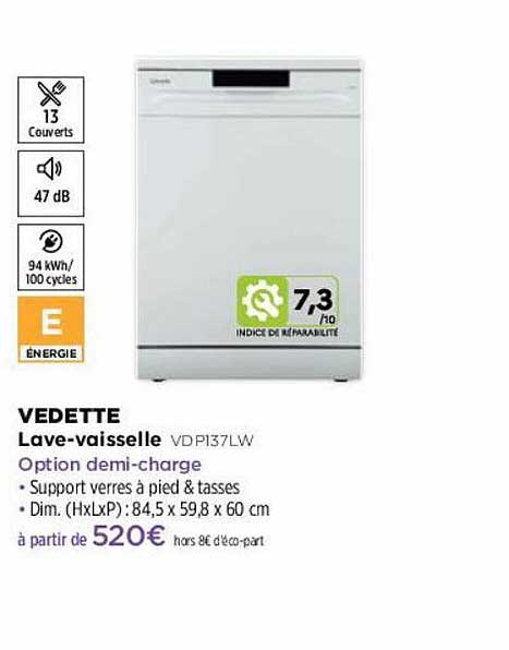 Lave-vaisselle Vedette