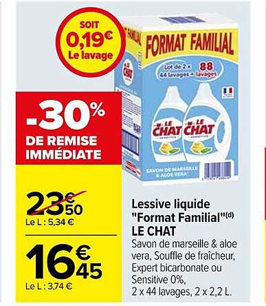 lessive liquide "format familial" le chat