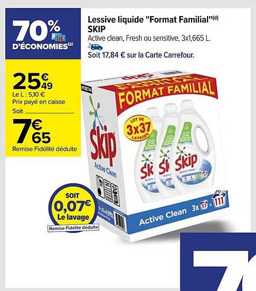 lessive liquide "format familial" skip