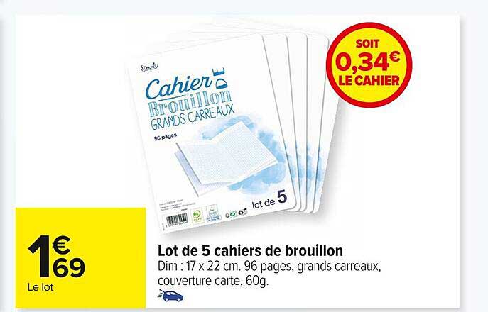 Lot De 5 Cahiers De Brouillon Simpl