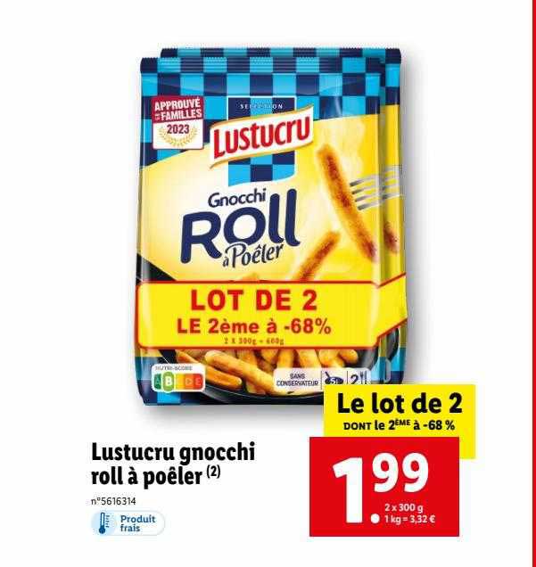 lustucru gnocchi roll à poêler