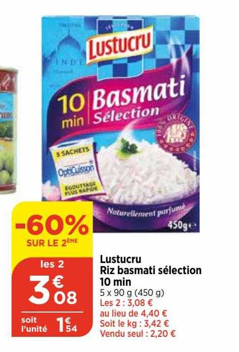 lustucru riz basmati sélection 10 min