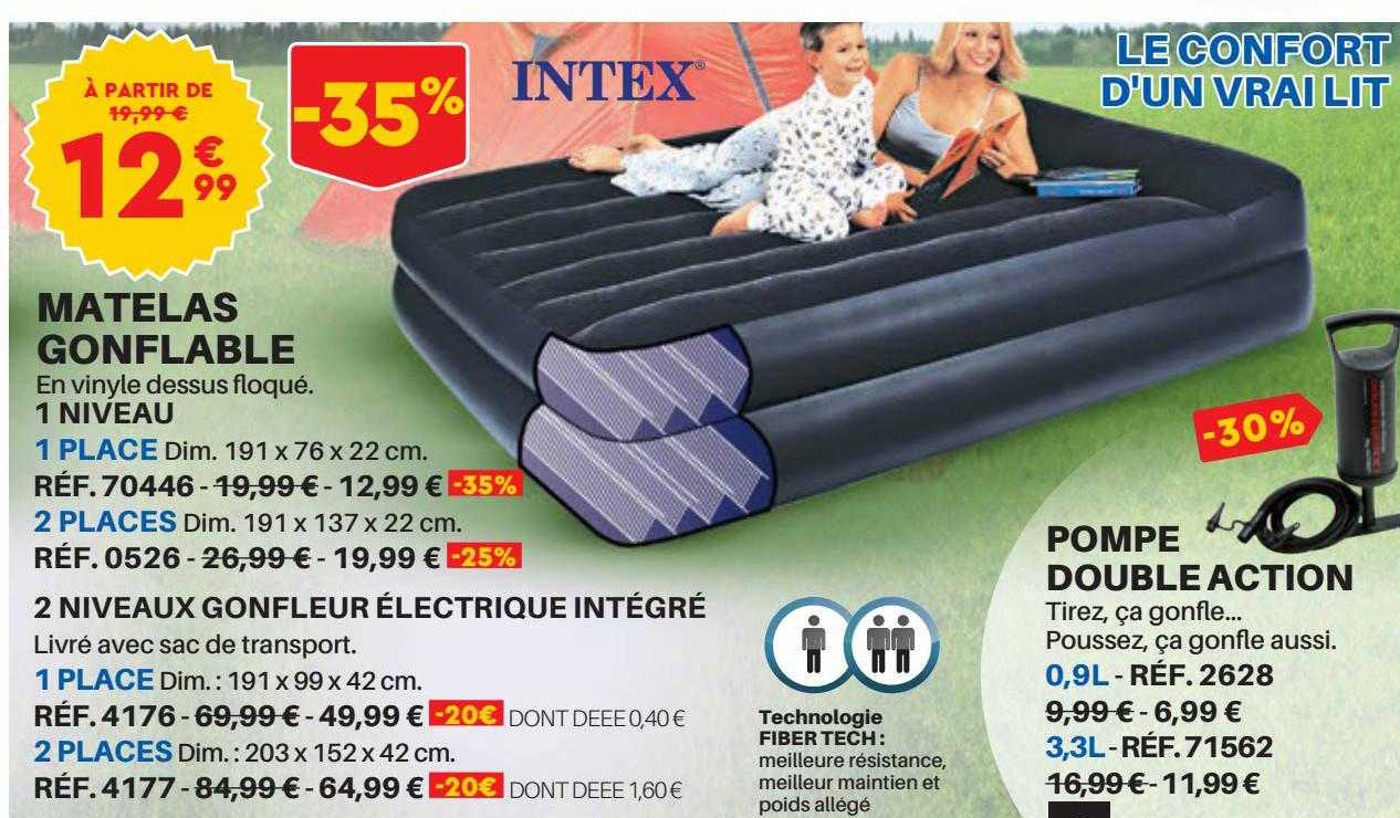 Matelas Gonflable Intex, Pompe Double Action