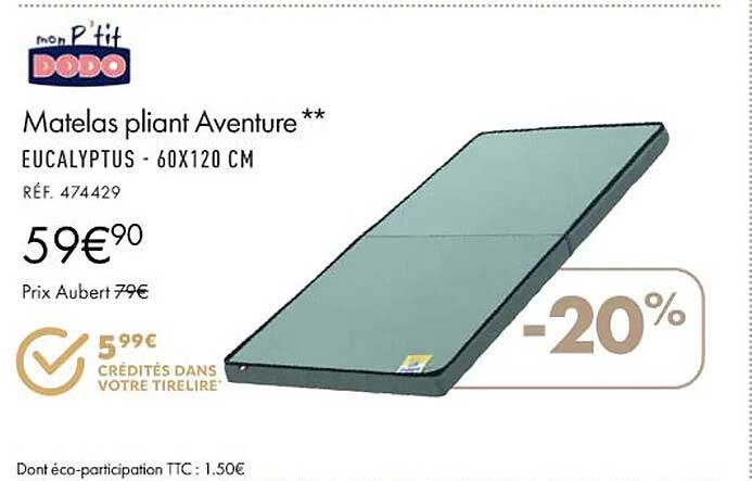 matelas pliant aventure mon p'tit dodo
