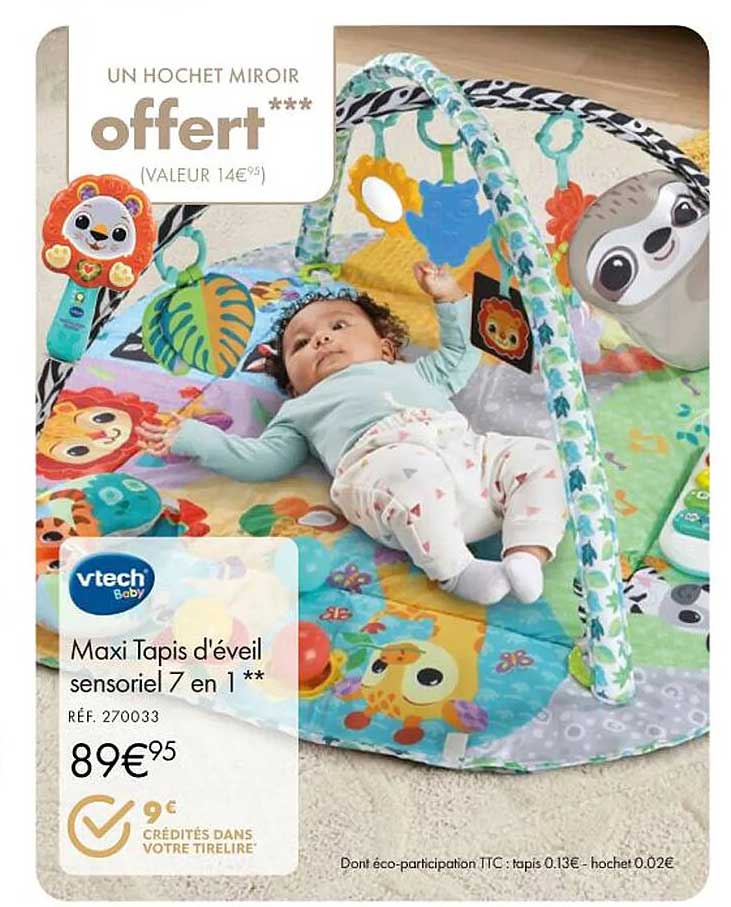 maxi tapis d'éveil sensoriel 7 en 1 vtech baby