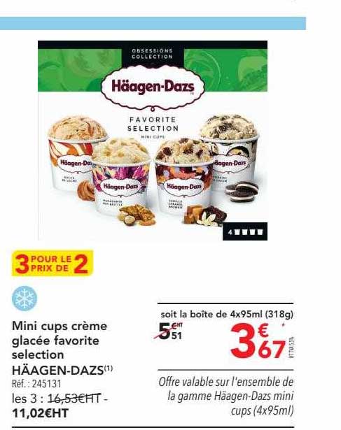mini cups crème glacée favorite sélection häagen-dazs