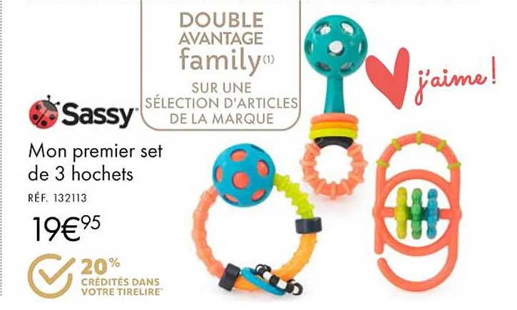 mon premier set de 3 hochets sassy