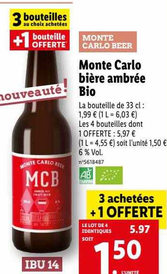 monte carlo bière ambrée bio