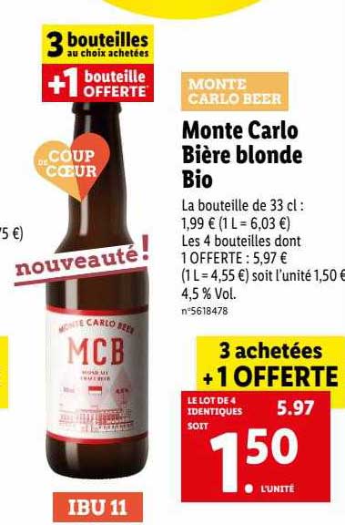 monte carlo bière blonde bio