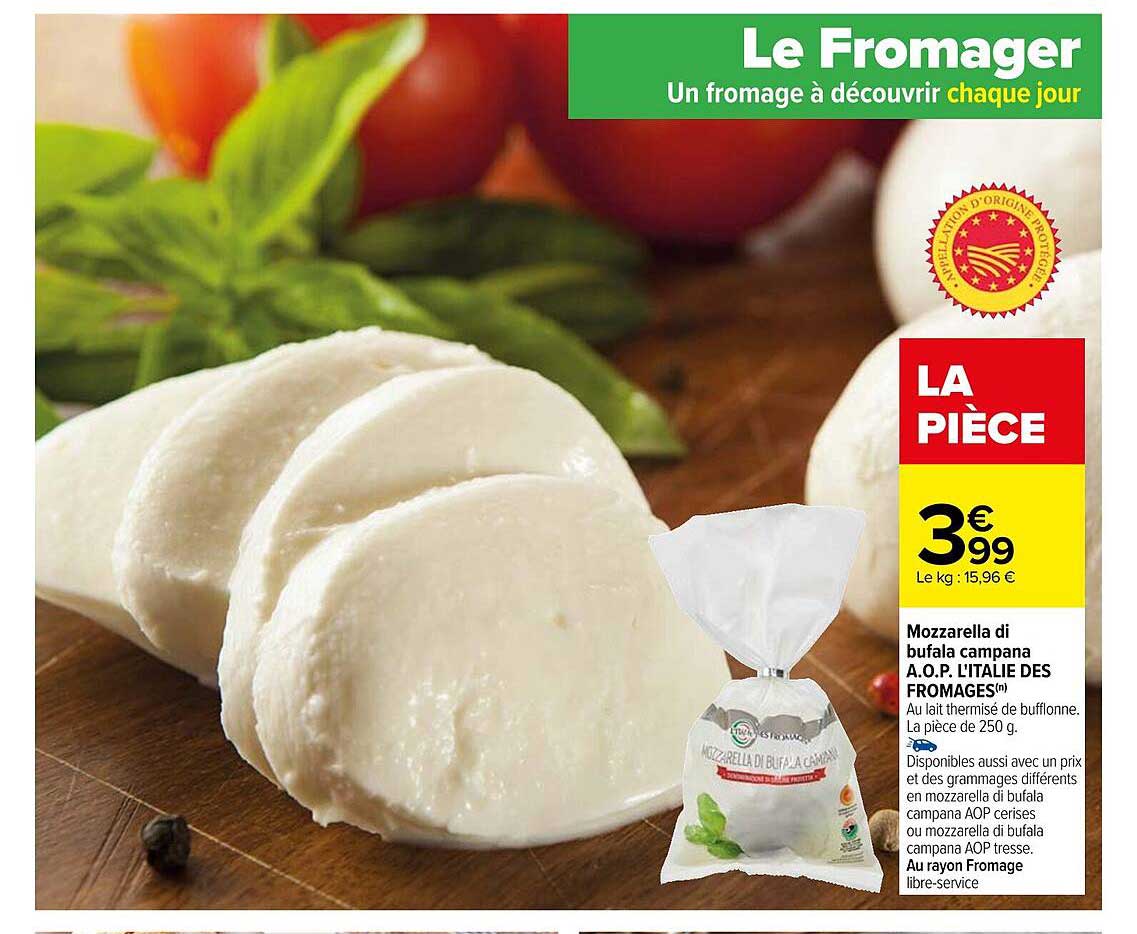 mozzarella di bufala campana a.o.p. l'italie des fromages