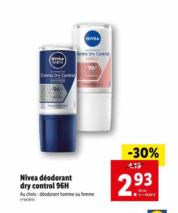 nivea déodorant dry control 96h