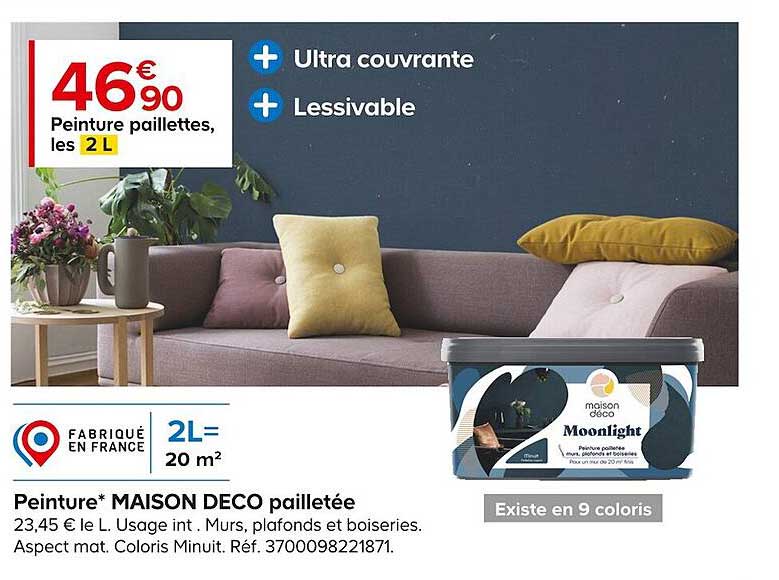 peinture maison déco pailletée