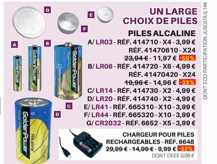 piles alcaline, chargeur pour piles rechargeables