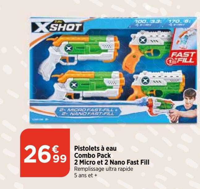 pistolets à eau combo pack 2 micro et 2 nano fast fill