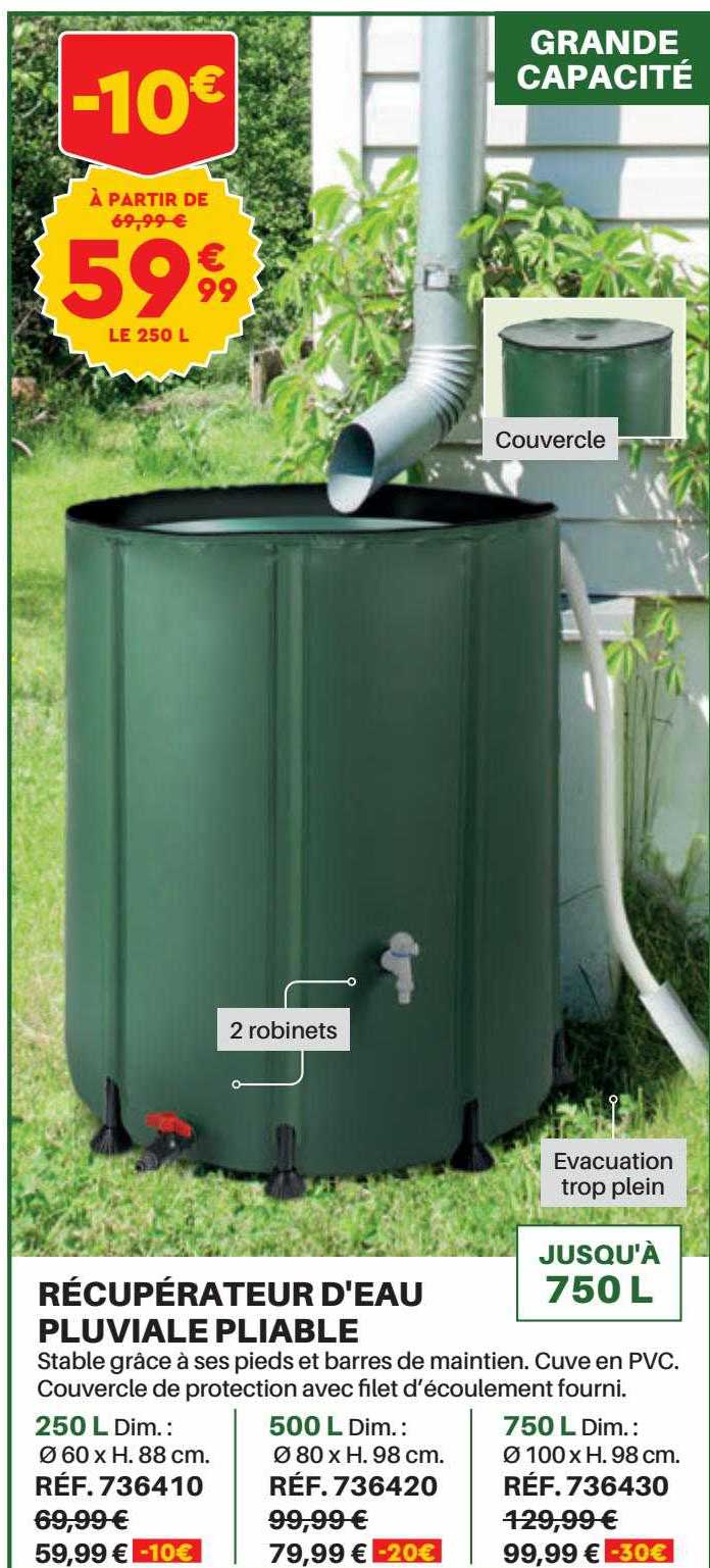 récupérateur d'eau pluviale pliable