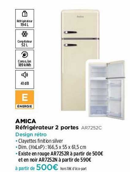 Réfrigérateur 2 Portes Amica