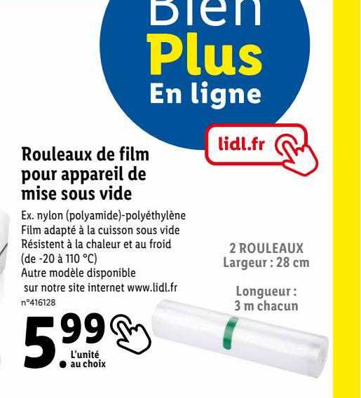 rouleaux de film pour appareil de mise sous vide