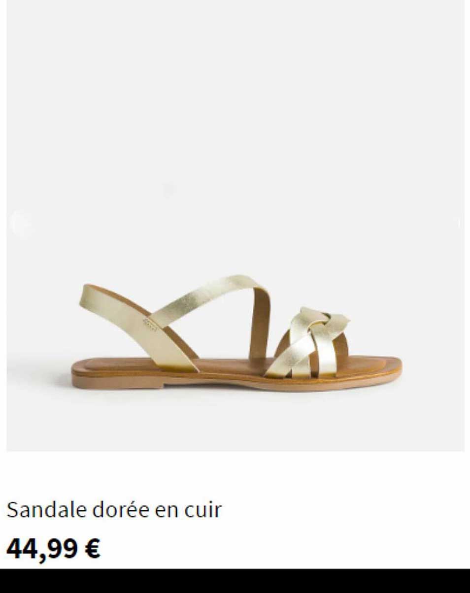 sandale dorée en cuir