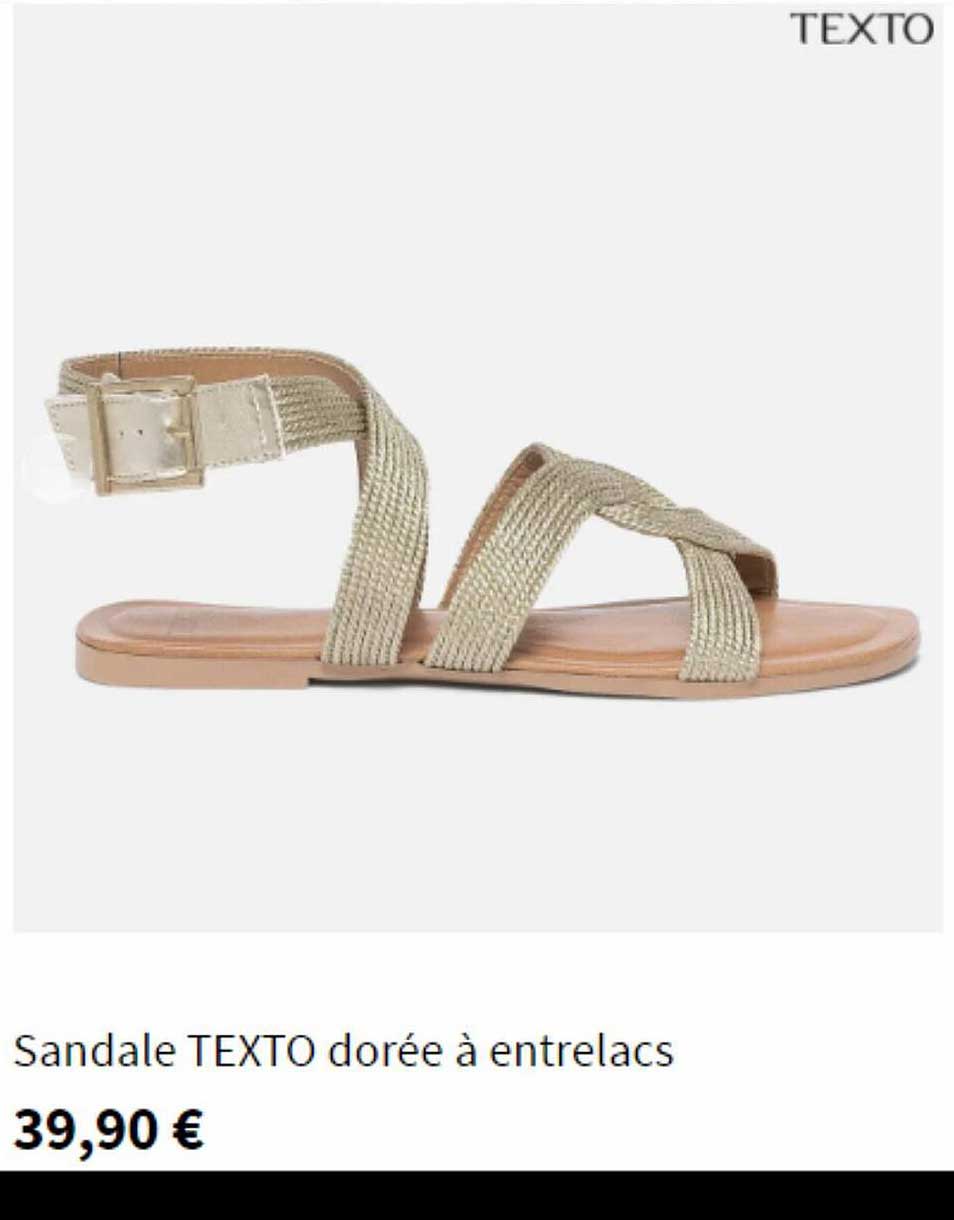 sandale texto dorée à entrelacs