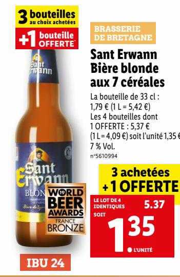 sant erwann bière blonde aux 7 céréales