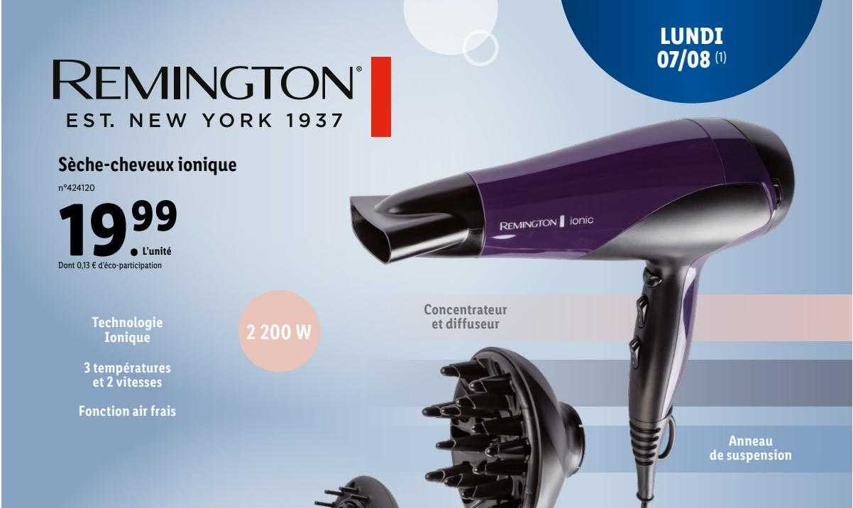 sèche-cheveux ionique remington