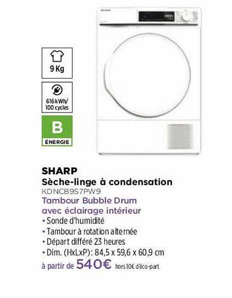 sèche-linge à condensation sharp