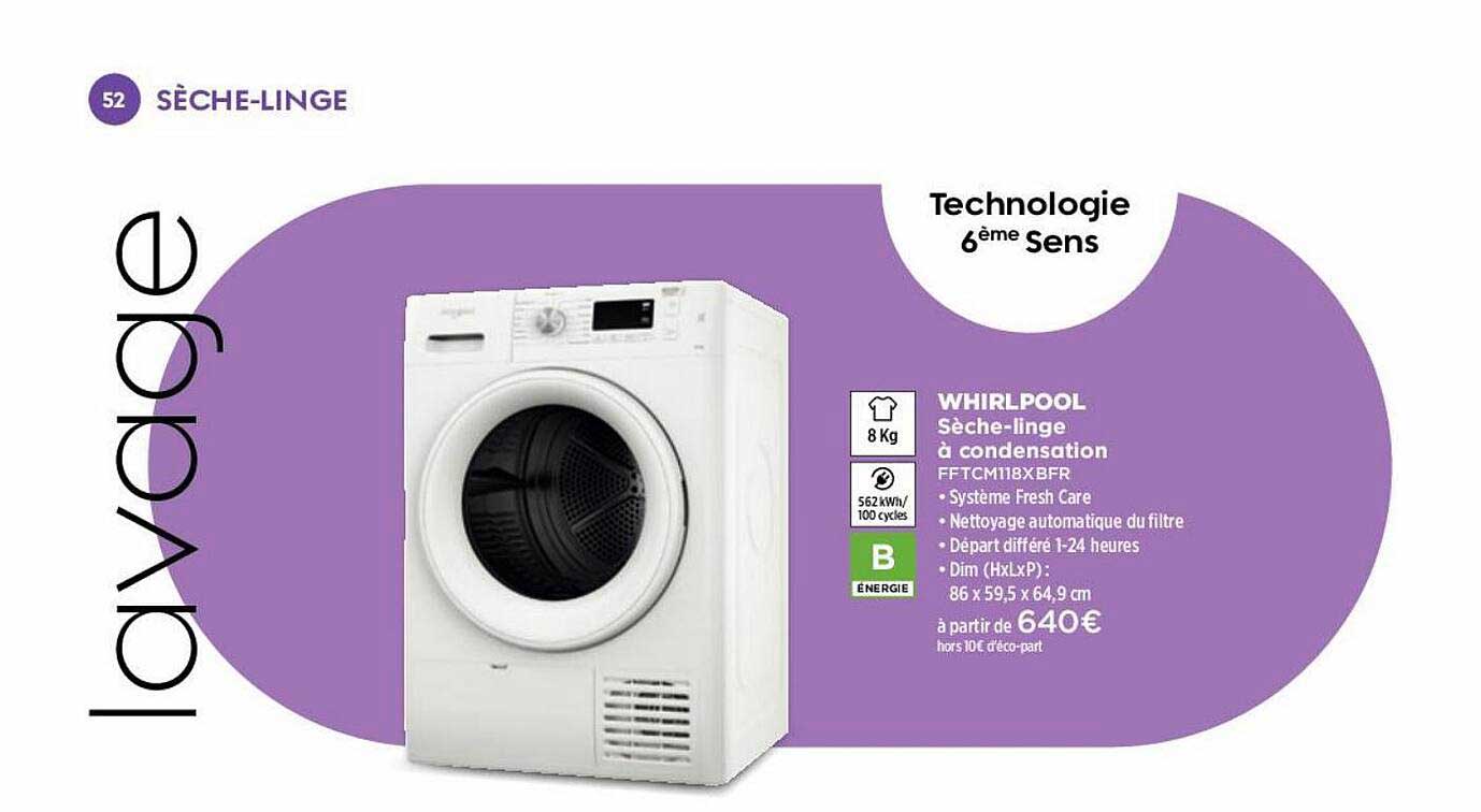 sèche-linge à condensation whirlpool