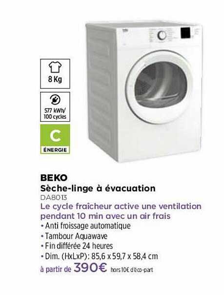 sèche-linge à évacuation beko