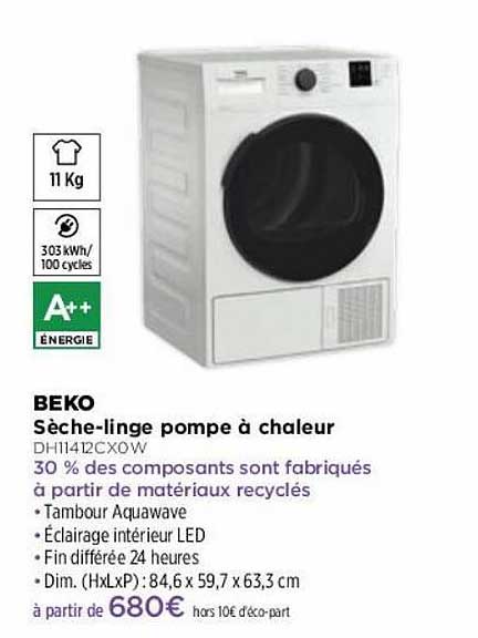 sèche-linge pompe à chaleur beko